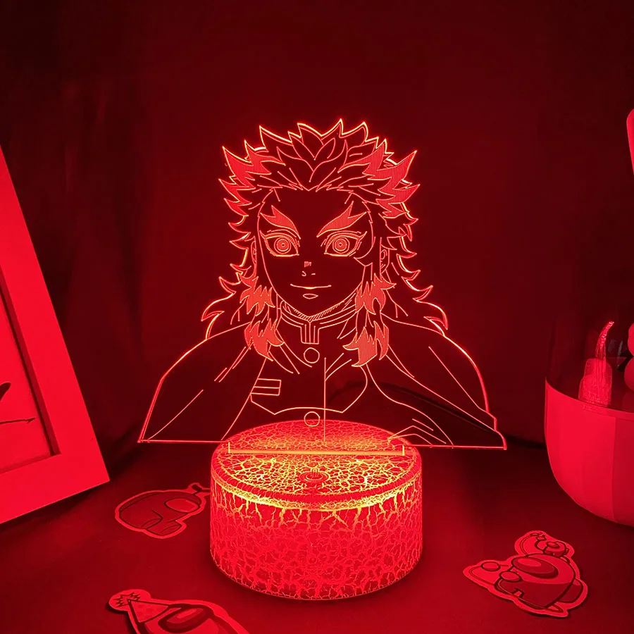 Nouveau Lampe LED 3D de Kyōjurō Rengoku - Anime Demon Slayer