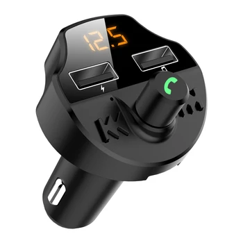 

Voltage LCD FM Transmitter Navigation voice play Bluetooth Car Kit MP3 Radio Player Aux Modulator Handsfree Dual USB Car Charger