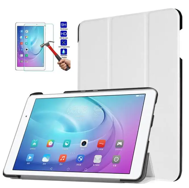 White Защитный чехол для huawei Honor Tablet 2 JDN-W09 8,0 ультра тонкий магнитный стенд флип чехол для планшета+ стекло+ стилус - Цвет: White