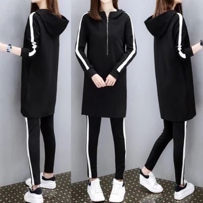 

4xl Plus Size Two Piece Outfits Hooded 2 Piece Set Women Pant And Top Tracksuit Women Two Piece Outfits Leisure Korean Set