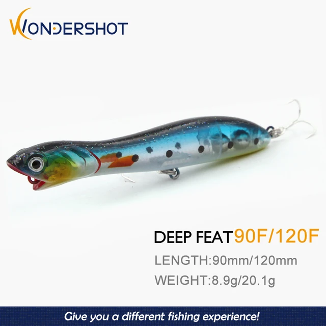 Wondershot B04 Popper fishing lures 2020 New Floating 135MM 106MM Wobblers  Long Casting Goood action Hard Bait - AliExpress