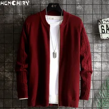 HENCHIRY Новая мода Большой мужской свитер свитер для мужчин свитер Повседневный зимний холодный теплый мужской кардиган однотонный