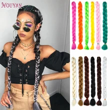 HOUYAN синтетические огромные косички для наращивания волос для женщин 165 г/упак. красные синие вязанные накладные косички