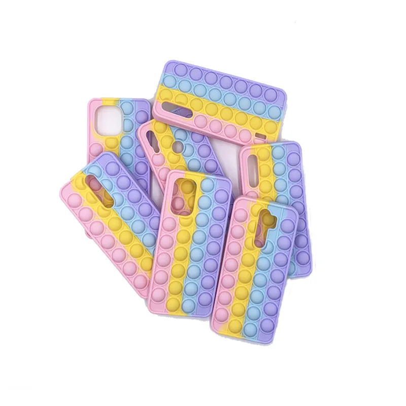 For Redmi Note 9 Pro 9S 7 8 Pro Push Pop Bubble Fidget Toy Soft Case for Redmi 9 9T 9C 9A Mi Poco X3 M3 Sensory Stress Reliver