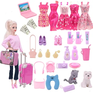 35 шт., Барби, Одежда для кукол, обувь, аксессуары для путешествий, подходит для куклы-Барби 11,5 дюймов и кукол Bjd, игрушки для девочек