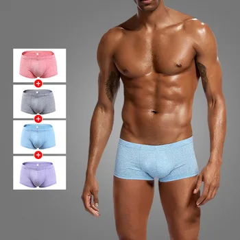 

Man Hipster Boxer Underwear Nylon Flexible Shorts Mens Translucence Ultra Thin Invisible Sexy Low Waist Underwear Panties