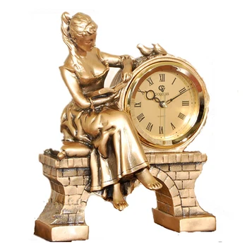 

HOT NORDIC VINTAGE RESIN TABLE CLOCK HOME DECOR STATUS LIVING ROOM BEDROOM OFFICE DESKTOP CLOCK RETRO DESK WATCH GIFT