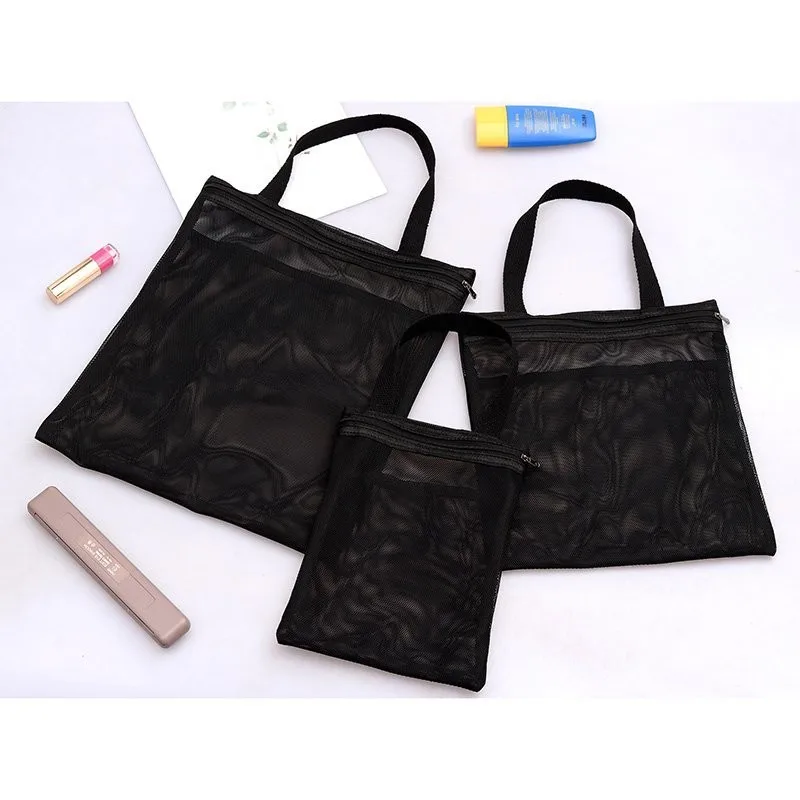 Details about   Mesh Travel Bag Organizer Women Transparent Packing Cube Zipper Cute Makeup Case 