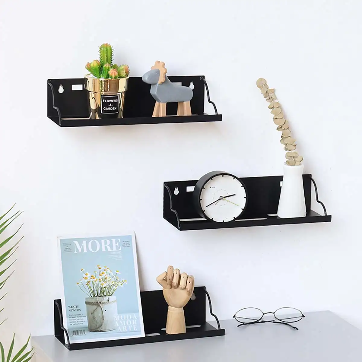 Floating Shelves Trays Bookshelves and Display Bookcase Modern Wood Shelving Units for Kids Bedroom Wall Mounted Storage Shelf