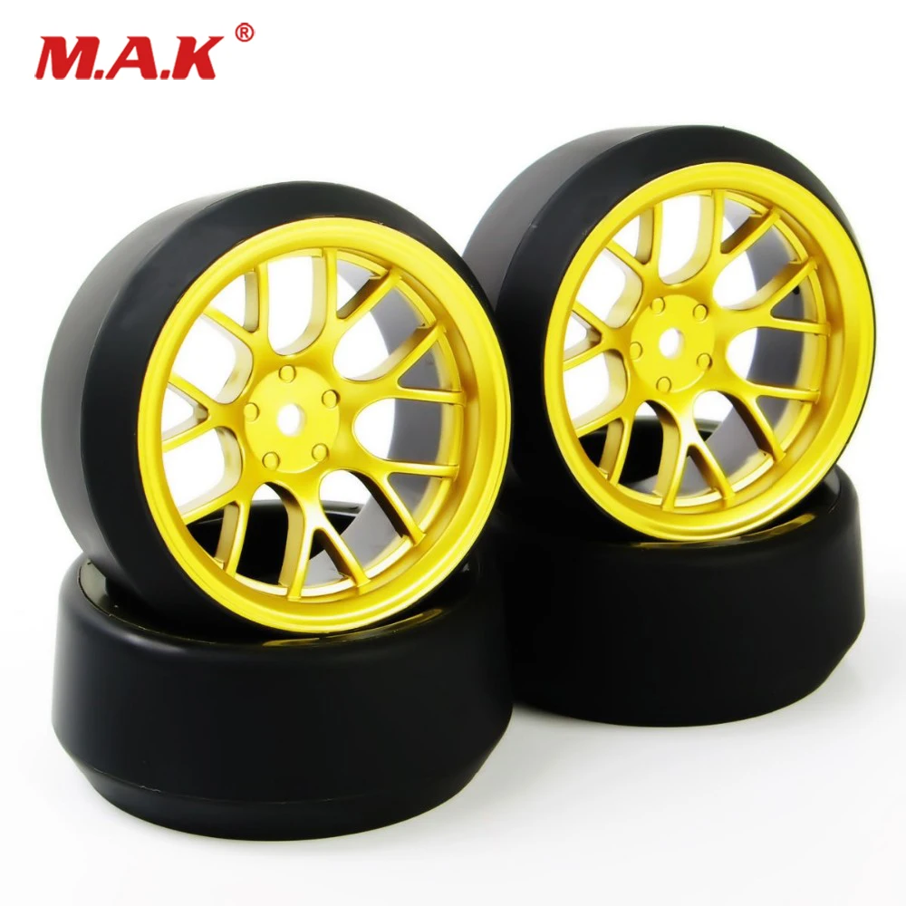 12mm Hex Car Parts Offset RC Drift Tires Wheel Rims Set 4Pcs DHG+PP0370 For HPI HSP 1:10 Drift Car Racing Car