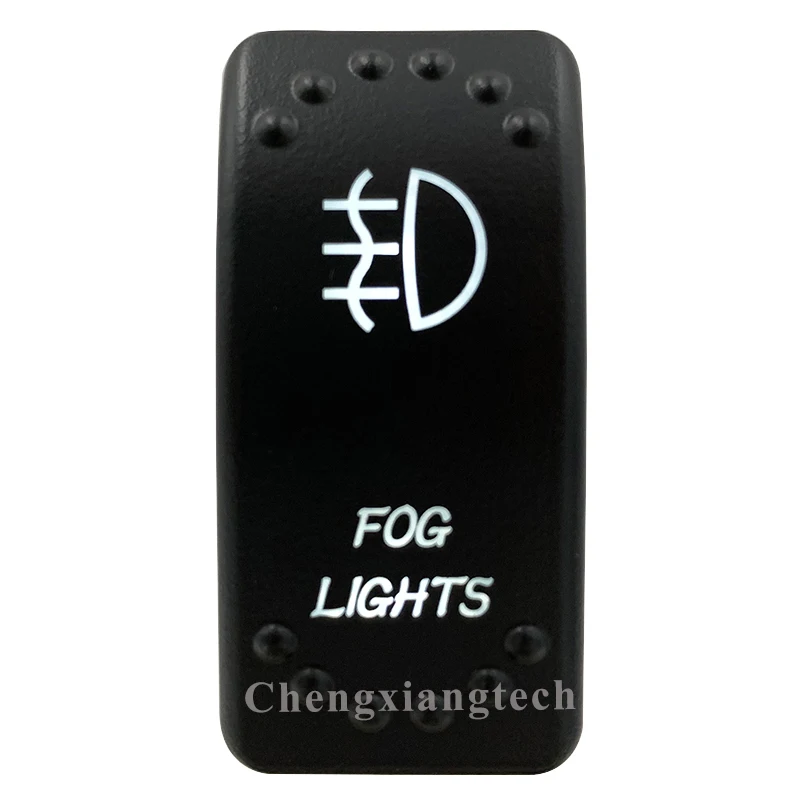 

White Led Latching On Off Rocker Switch Laser FOG LIGHTS Waterproof IP68 Single Pole Single Throw Universal Switch Accessories