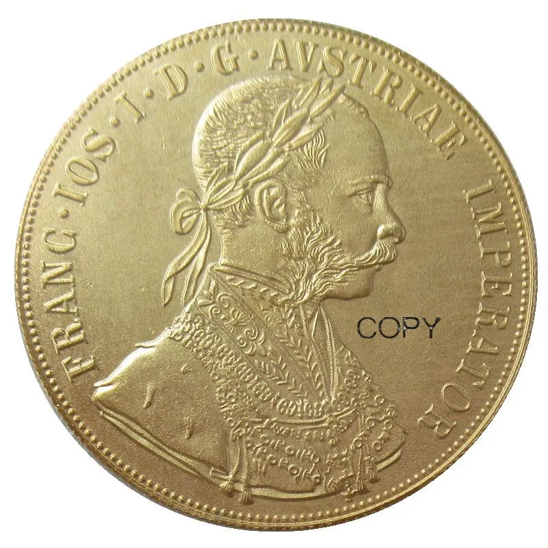1898 Австрия хабсбург 4 ducat франц Джозеф I диаметр 40 мм настоящая позолоченная копия