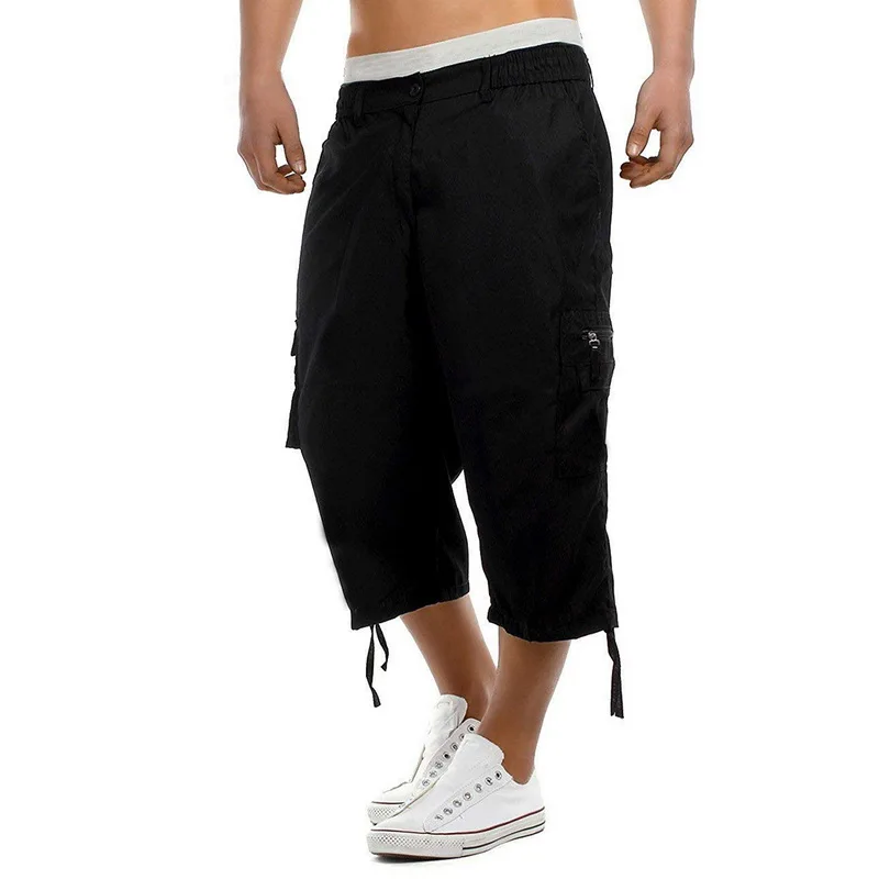 

Cargo Pants for male short men Summer Cargo Capri Pants men shorts Loose Slim Fit Multi-Pocket Solid Color Outdoor Casual Pants