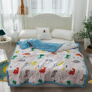 

Cartoon cute dinosaur Air-conditioning Quilt Soft Breathable Blanket Machine washable quilt