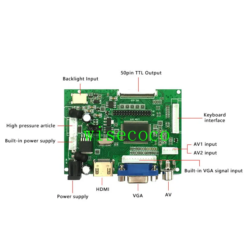 9 дюймов ЖК дисплей Экран дисплея TFT монитор AT090TN12 с VGA VS TY2662 V1 Вход плата драйвера
