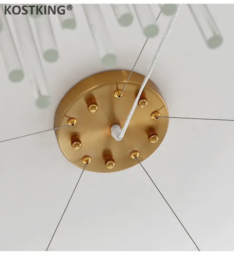 KOSTKING Золотая современная стеклянная люстра для гостиной роскошные круглые подвесные светильники AC110-240V кухня хрустальная люстра G9 свет