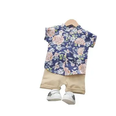 Kids clothes sets summer boys clothing sets children fashion party suits for baby girls cotton shirt+shirts 2pcs tracksuits 1-4Y
