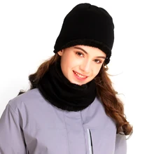 2 шт. зимняя шапка, шарф, комплект для мужчин и женщин, теплая вязаная шапка с подкладкой, зимняя шапка, ветрозащитный шарф, теплые шарфы с капюшоном для мужчин и женщин