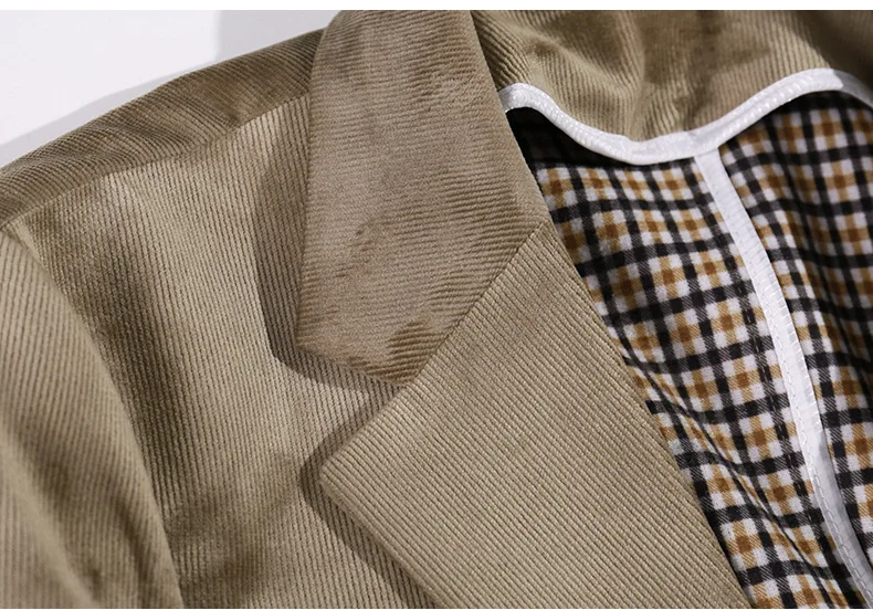 Zogaa 2019 New Fashion Autumn Casual Men's Suits Corduroy Slim One-piece Trend Single West Fashion Small Male Suits Hot Sale