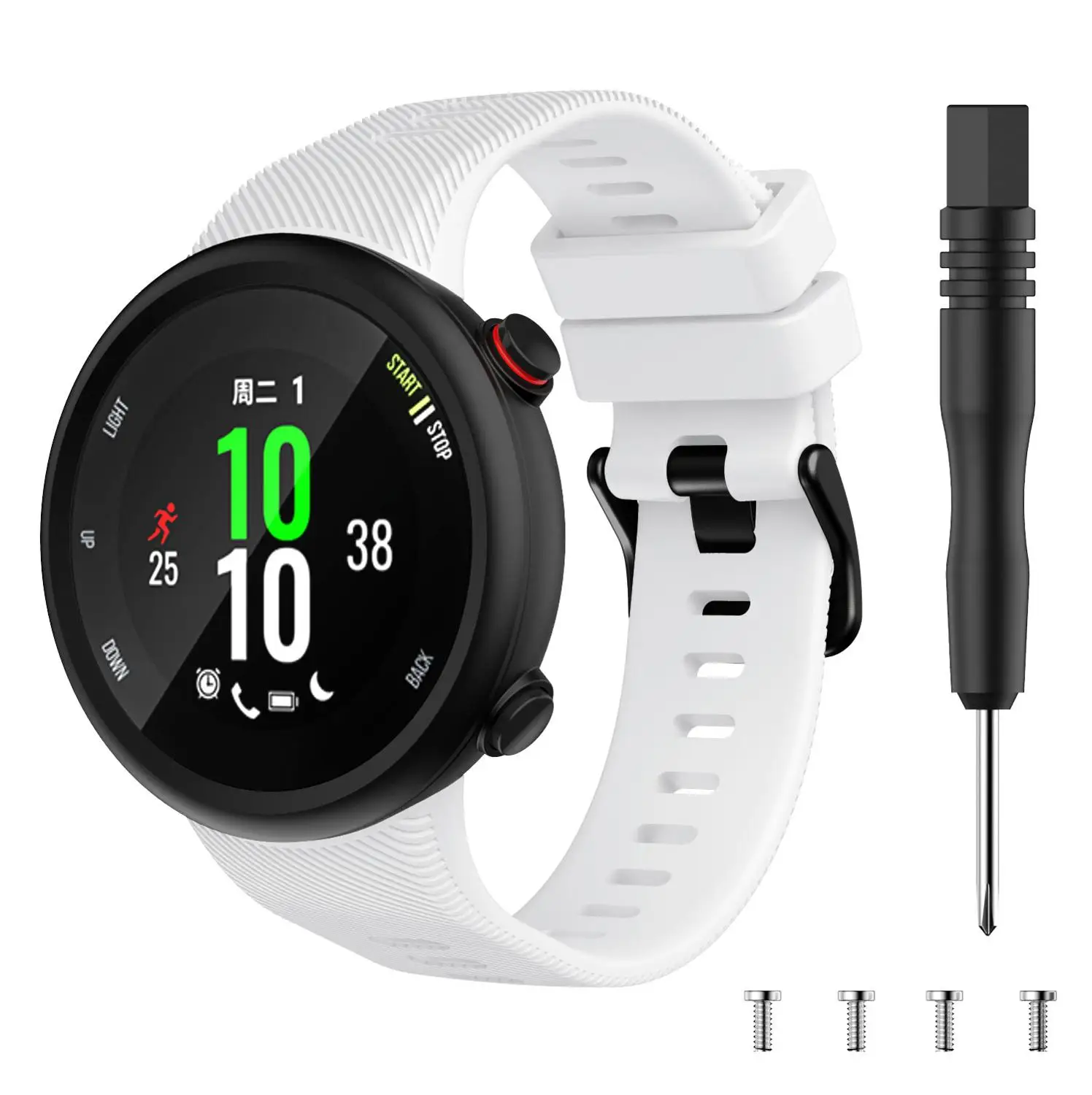White Силиконовый ремешок для часов Garmin Forerunner 45 браслет для Garmin Forerunner 45S сменный ремешок для часов - Цвет ремешка: White