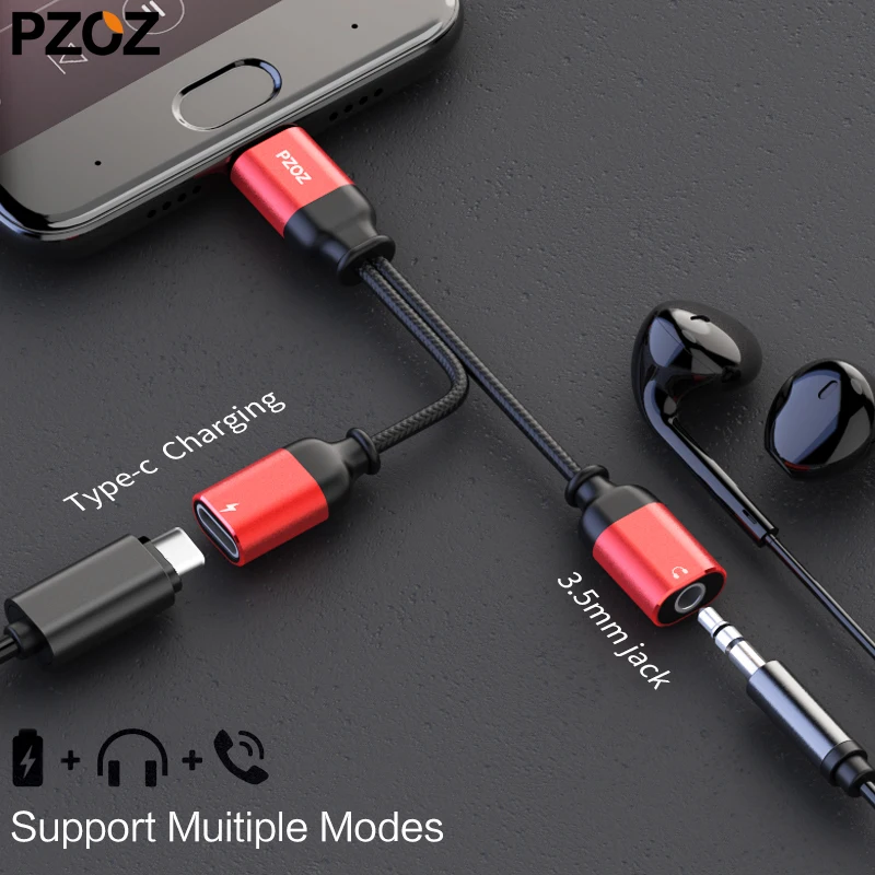 PZOZ USB Type C штекер 3,5 мм разъем для наушников кабель адаптер AUX аудио для Xiaomi Mi 6 6x Huawei P20 Mate 10 Pro Type C Быстрая зарядка|Переходники и адаптеры| | АлиЭкспресс