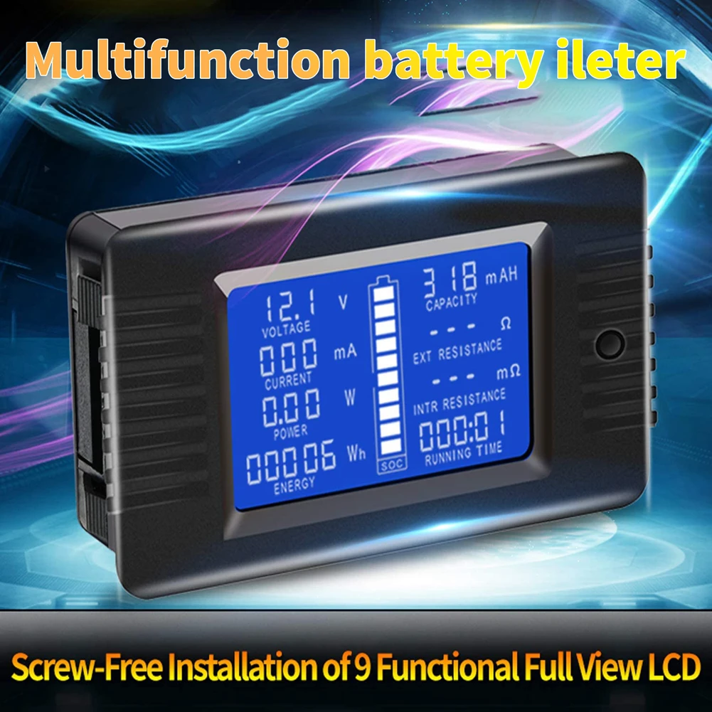 

DC Multifunction Battery Tester Meter Multimeter Ammeter Voltmeter LCD Display Digital Current Voltage Solar Power Multimeter