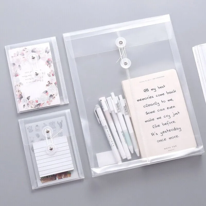 En oferta MINKYS 5 unids/lote A6 A4 más gruesa transparente automático carpeta de documentos organizador bolsa de almacenamiento de la Oficina de la Escuela de papelería OMZAzlZep