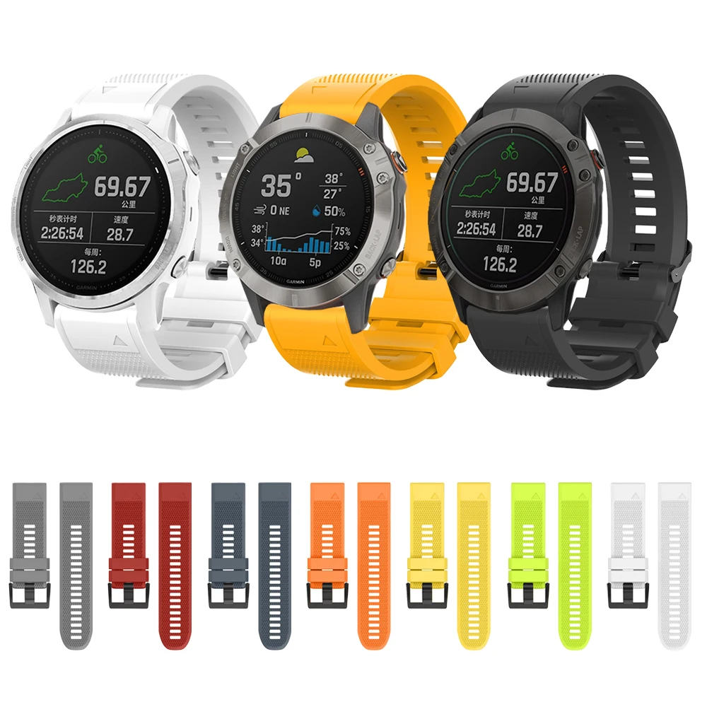 Ремешок 20 мм 22 26 для Garmin Fenix 6 6X 6S /5S 5X 5 Plus 3HR силиконовый ремешок наручных часов