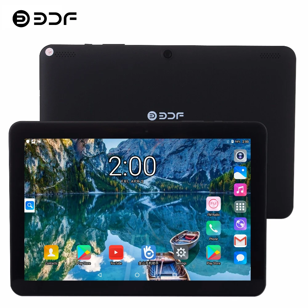 BDF 10 1 дюймов планшетный ПК с системой андроида и 6 0 Google Play 32GB Quad Core Bluetooth Wi Fi