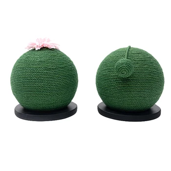

Cat Pet Sisal Rope Woven Ball Playing Chewing Scratch Catch Toy With Base Resistant Indoor Ball Shaped Kitten Tree And Tower