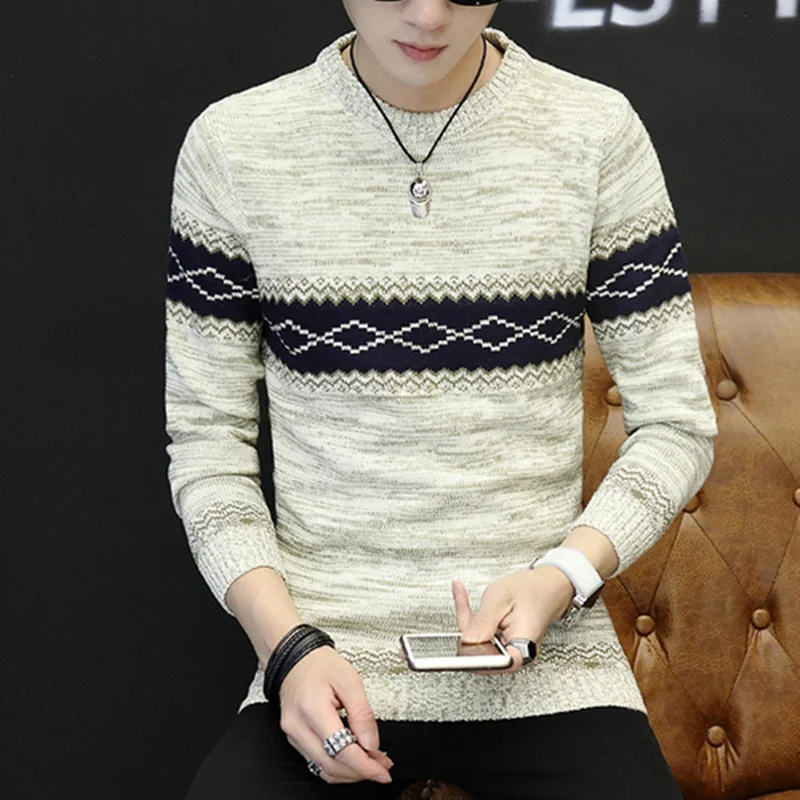 LEFT ROM 2019 New Sweaters Men Fashion Style Autumn Winter Patchwork Knit shirts Man Quality brand