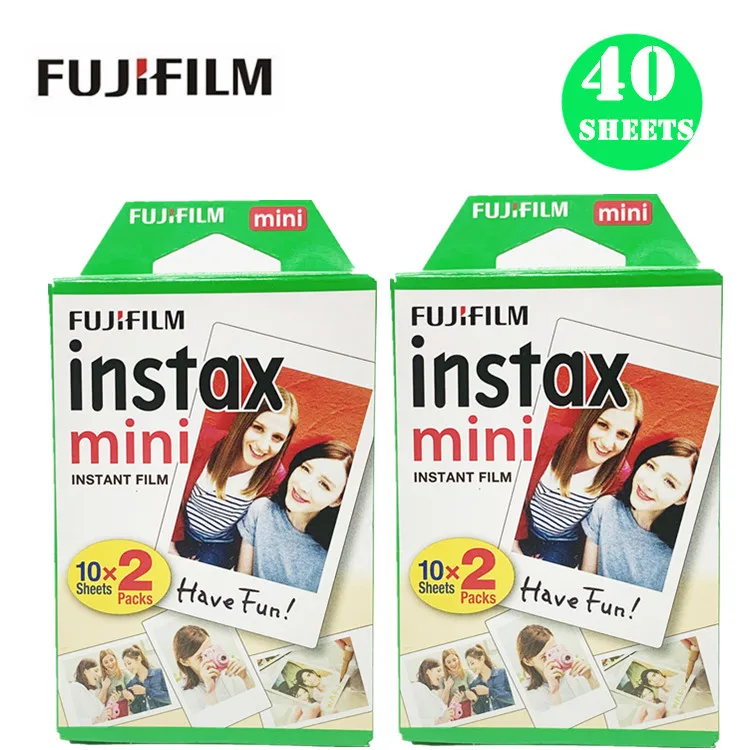10-60 листов Fuji Fujifilm instax mini 9 8 белые цветные кромки для instant camera mini 8 9 7s фотобумага - Цвет: White 40 sheets