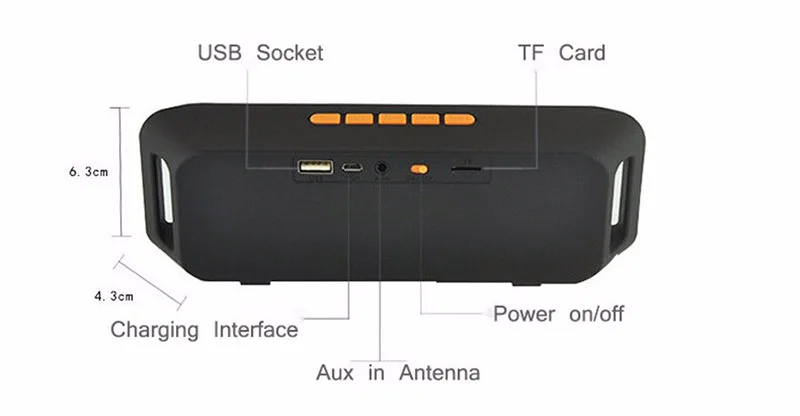Беспроводной Bluetooth сабвуфер Usb колонки Mp3 плеер портативный твитер Hoparlor Aux TF FM Радио стерео звук с HD аудио