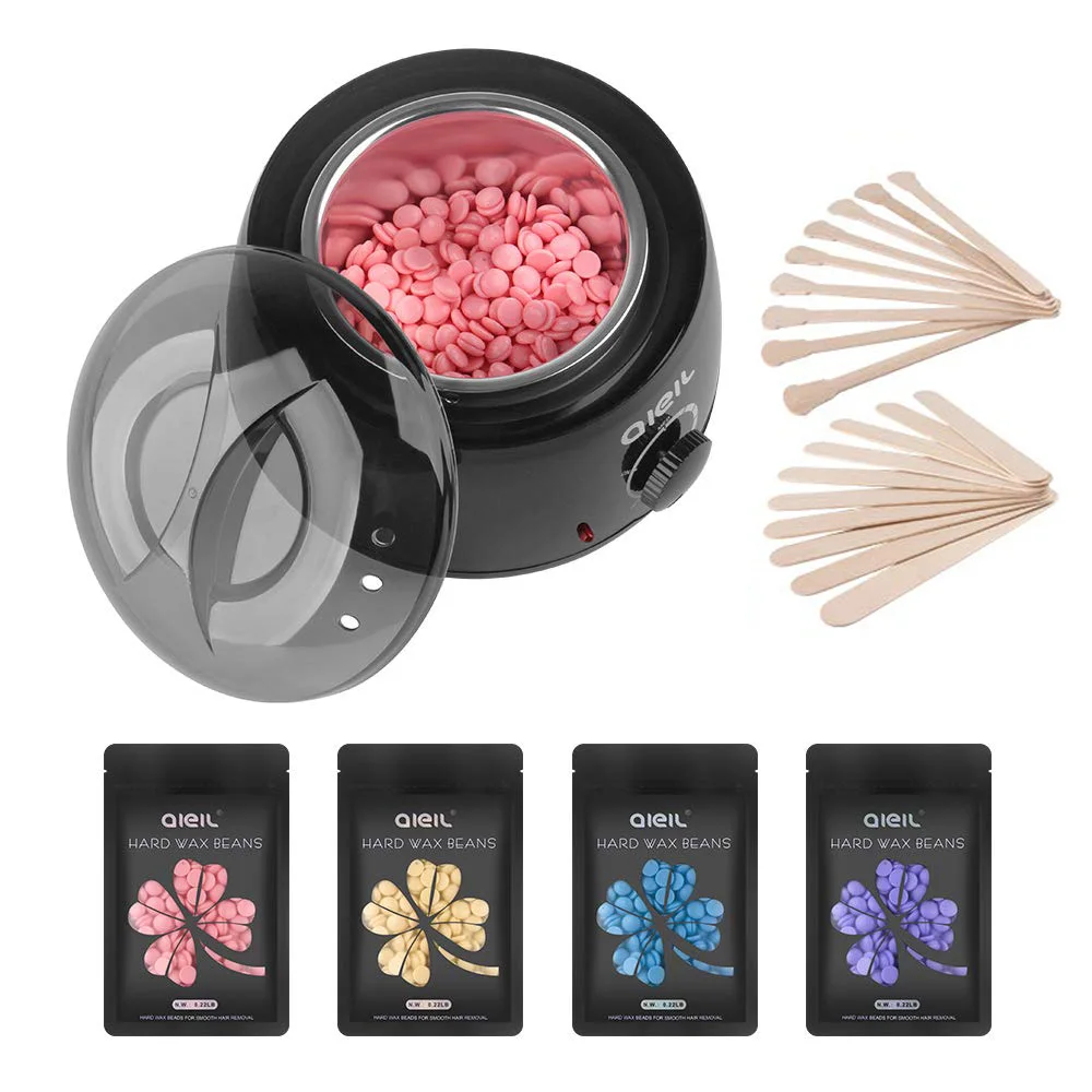 

4PCS 100g Wax Beans Depilatory Wax Warmer Kit Wax Heater Machine Hair Removal Wax Beans Heater Depilatory Wax Hair Removal Tool