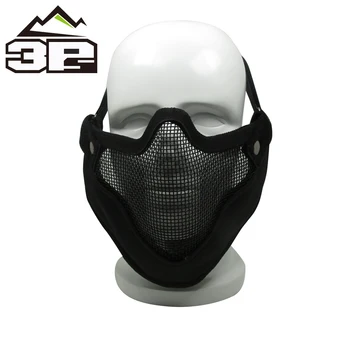 

Airsoft Face Mask Hunting Cycling Protective CS Mesh Half Face Mask 9 Upgrade Tactical Steel Mesh Protective Mask WNH05026