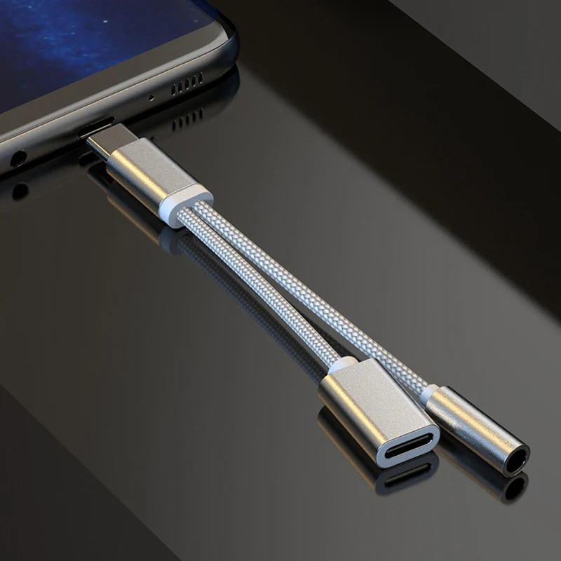 Адаптер TypeC до 3,5 мм AUX для samsung Note 10 A90 A80 2 в 1 адаптер для huawei Mate30 Mate20 P30 P20 Pro Adaptador Tipo C - Цвет: adaptador usb c