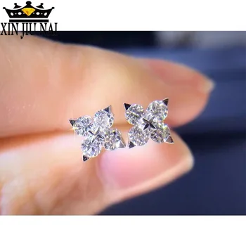 

Creative Super Shiny Star Clover Mosspar Stone Ear Studs personality fashion Simple luxurious Delicate Fairy Anniversary gift