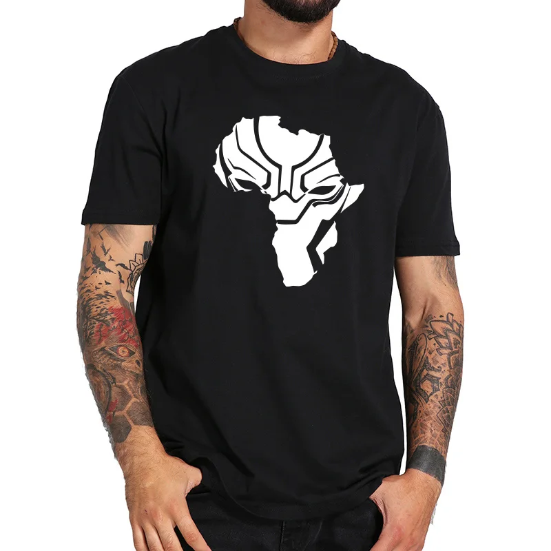 

Wakanda Forever T Shirt Africa Map Print T-shirt Men Cartoon Tee Fans Gift Boys Cool T-shirt 100% Cotton EU Size