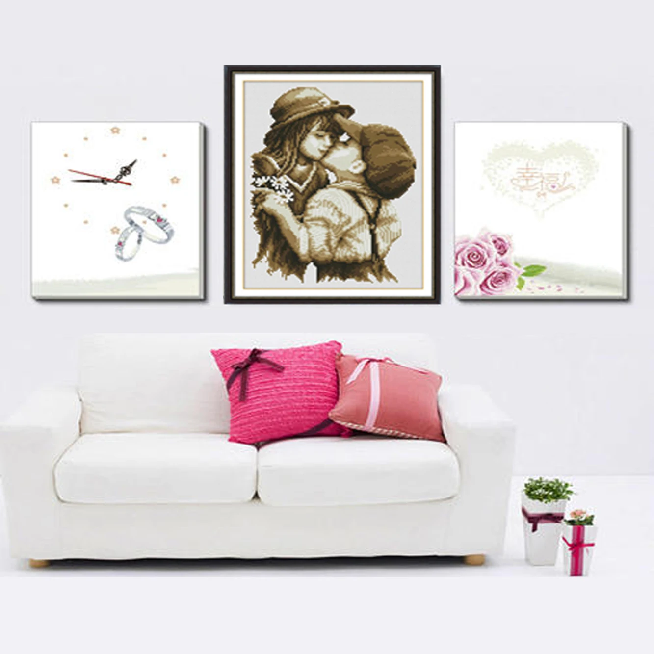Needlework DIY DMC Cross stitch Sets Embroidery kits Precise Printed first kiss Patterns Counted Cross-Stitching cross stitch kit