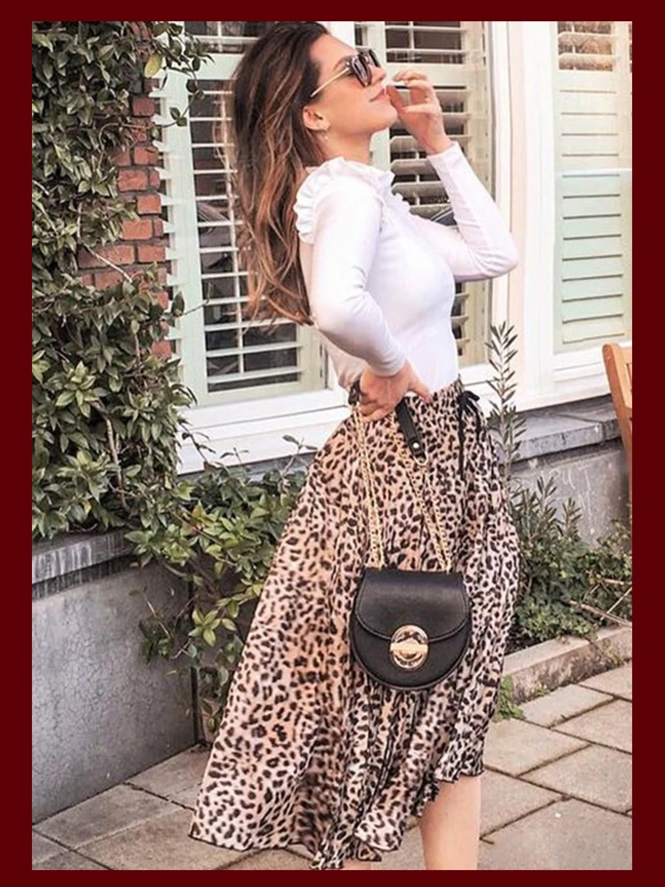 Dotfashion белая футболка с оборкой и длинным рукавом, Женская Повседневная Осенняя Приталенная футболка с воротником-стойкой
