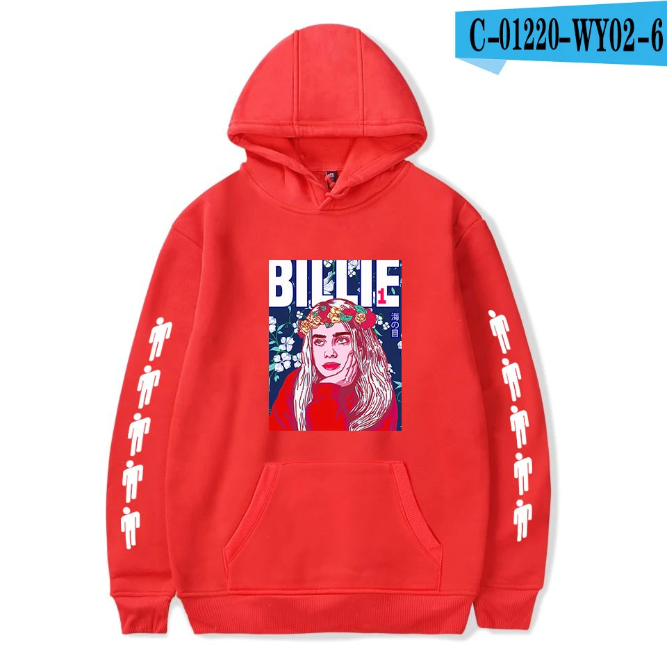 Толстовки Billie Eilish, толстовки для женщин и мужчин, модные Harajuku черные толстовки с капюшоном, Осенние повседневные пуловеры Billie Eilish для девочек - Цвет: As picture