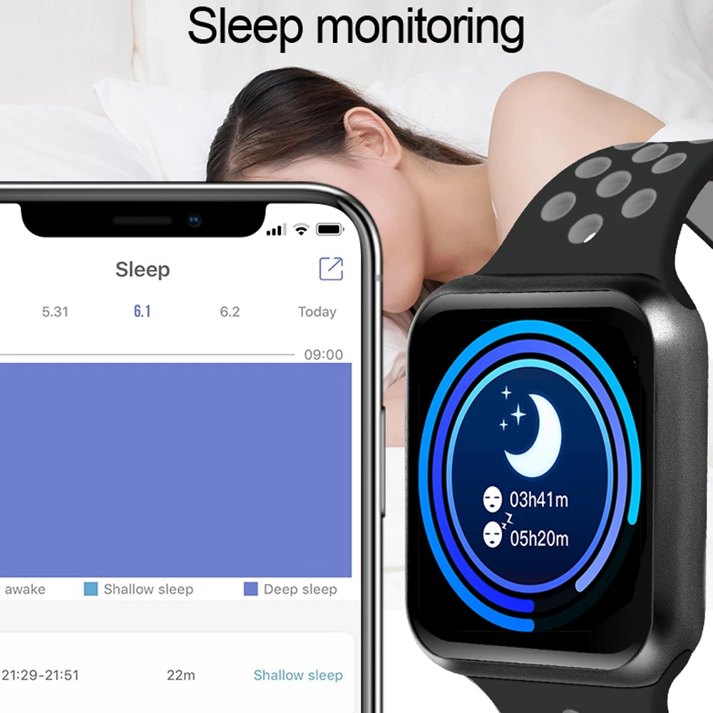 Sports Watches Men Women Smartwatch Waterproof Smart Watch Full Screen Blood Pressure Blood Oxygen Fitness Tracker VS B57 IWO 8