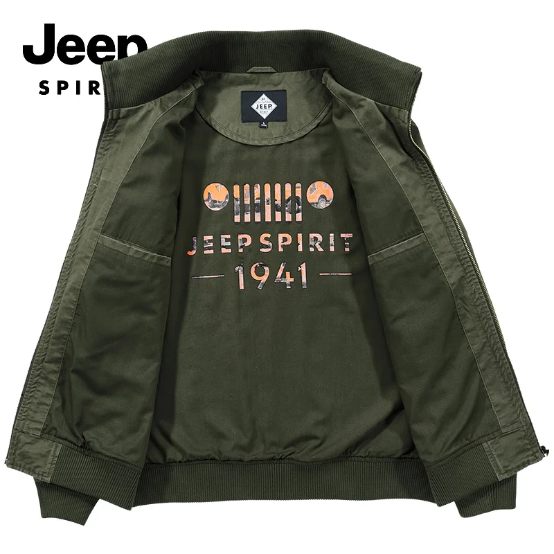 JEEP SPIRIT/осенне-зимняя куртка для мужчин, повседневное хлопковое осеннее пальто для мужчин, рукав на резинке, ветровка, военная куртка, M-4XL