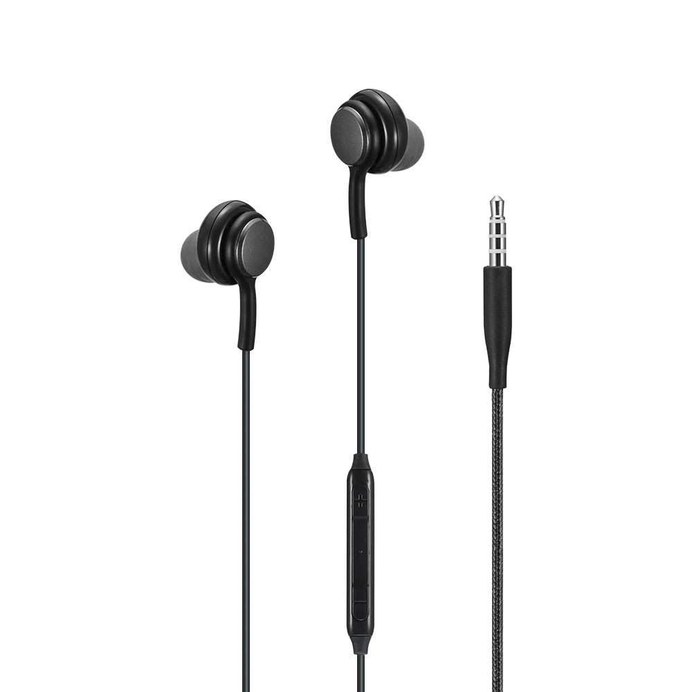 Головные телефоны, проводные металлические HiFi стерео наушники с басами, гарнитура для телефона с микрофоном, 3,5 мм, универсальные для GALAXY 8, HUAWEI, Xiaomi - Цвет: black