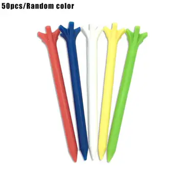 

50 Pcs Multicolor Plastic Golf Tees Professional Zero Friction 5 Prong 70mm golf tee 5 Claw Less Resistance Durable