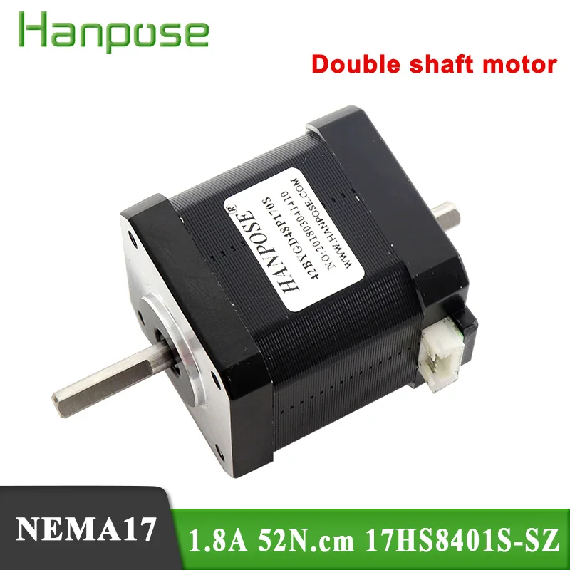 Dual Axis Stepper Motor Nema 17 Lead 1.8a 52n.cm 17hs8401s-sz Phase 1.8 Graus 42bygh48 Fresadora Cnc Impressora 3d Peças