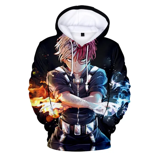 JMSUN My Hero Academia Cosplay Todoroki Anime Hoodies Himiko Toga  Sweatshirts Boku No Hero Academia Izuku Midoriya Casual Streetwear 