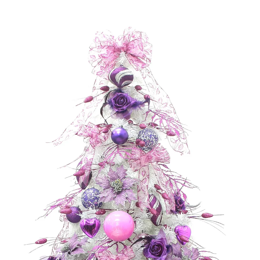 Розовая Рождественская елка, рождественские украшения для дома, новогодняя, Снежная, пушистая елка