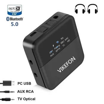

Bluetooth 5.0 Audio Transmitter Receiver Auto ON/ OFF CSR8675 AptX HD LL Bluetooth Car Kit TV 3.5mm Jack Aux Wireless Adapter