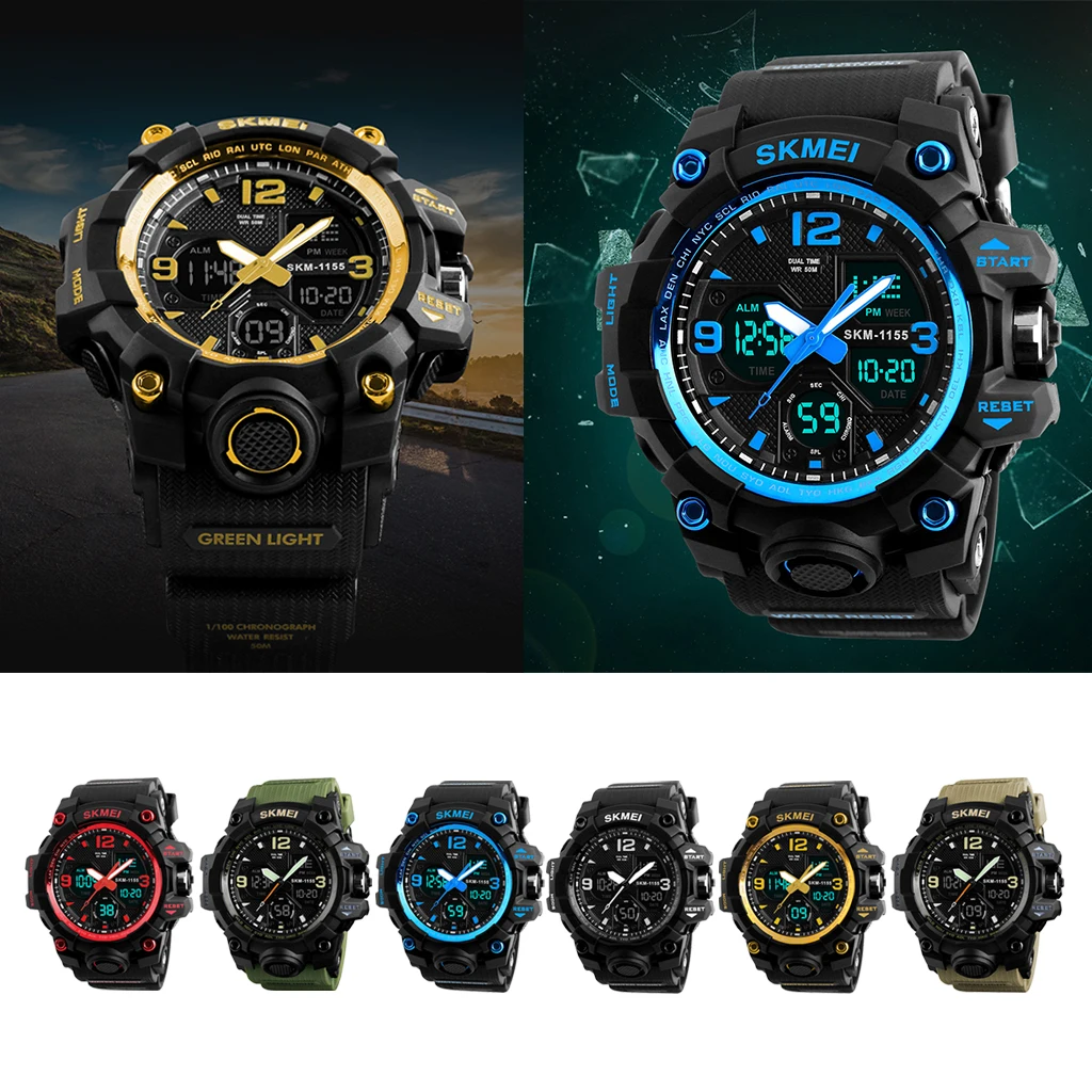 Мужские спортивные часы светодиодный цифровой 50 м водонепроницаемые